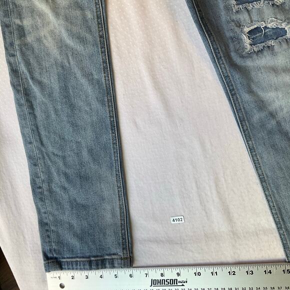 Nineteen Men Skinny Straight Jeans size 32 Blue Mid Rise Frayed Boot Cut - Picture 6 of 10